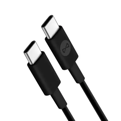 USB C v USB C kabel za hitro polnjenje 60 W 3 A, dolžina 1 m - crn