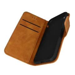 iPhone SE 2022, 2020 in iPhone 8, 7 Soft Touch Suede Effect Case z denarnico in stojalom za video, Forcell Tender Book - rjava