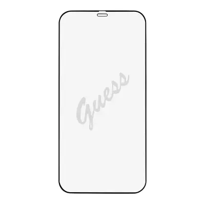 Zaš?ita zaslona iPhone 12 in 12 Pro 9H Resistant with Logo Guess black Outline