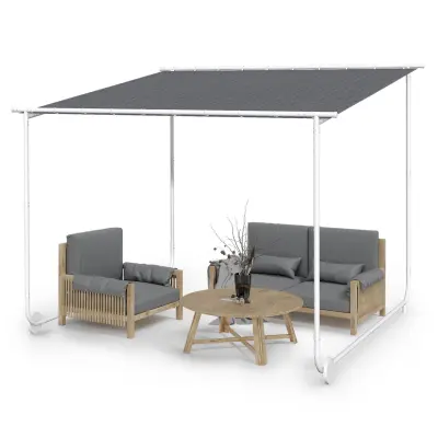 Blumfeldt Nantes, gazebo, sencnik, 3 x 3 m, poliester, Temno Siva