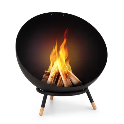 Blumfeldt Fireball Wood zložljivo jekleno ognjišce, Crna / Les
