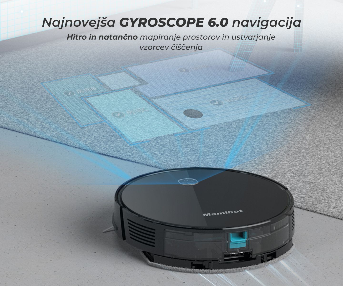 MAMIBOT EXVAC700, 3v1 hibrid bel robotski sesalnik
