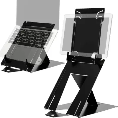 R-Go Riser Duo, stojala za tablične računalnike in stojala za prenosne računalnike, nastavljiv, Črna R-GO Tools Riser Duo stojalo za prenosni računaln