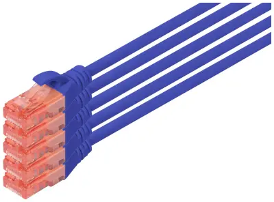Digitus DK-1617-100-B-5 RJ45 omrežni kabel\, Patch kabel CAT 6 U/UTP 10.00 m modra  1 kos