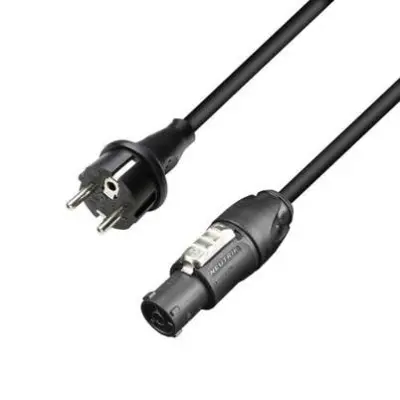 Adam Hall Cables 8101 TCON 0150 napajalni kabel CEE 7/7 na Neutrik powerCON TRUE1 TOP 1,5 m Adam Hall 8101 TCON 0150 hladne naprave kabel črna 1.5 m