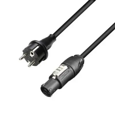 Adam Hall Cables 8101 TCON 0300 napajalni kabel CEE 7/7 na Neutrik powerCON TRUE1 TOP 3 m Adam Hall 8101 TCON 0300 hladne naprave kabel črna 3 m