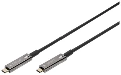 Digitus USB-C®-Display kabel USB 3.2 gen. 2 (USB 3.1 gen. 2) USB-C®\, USB-C® vtič 15.00 m črna prilagodljiv\, zaščiten\, z USB-jem AK-330160-150-S