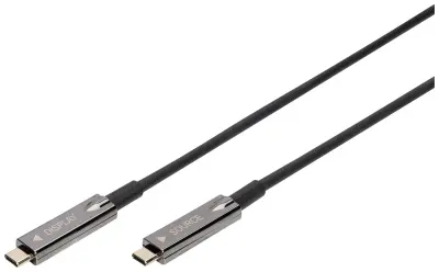 Digitus USB-C®-Display kabel USB 3.2 gen. 2 (USB 3.1 gen. 2) USB-C®\, USB-C® vtič 20.00 m črna prilagodljiv\, zaščiten\, z USB-jem AK-330160-200-S