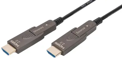 Digitus HDMI kabel HDMI-A vtič 30 m črna AK-330127-300-S 4K UHD, trojno oklopljen, prilagodljiv, skupna zaščita, zaščiten, brez halogena, okrogel, avd