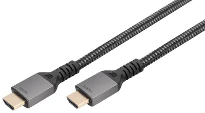 Digitus HDMI kabel HDMI-A vtič 1 m črna DB-330200-010-S 8K UHD, aluminijasti vtič, avdio povratni kanal, dvojno oklopljen, trojno oklopljen, eARC, pri