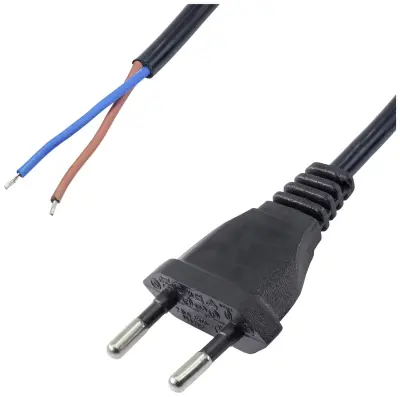 Akyga AK-OT-05A tok napajalni kabel [1x evropski moški konektor - 1x prosti konec] črna 1.50 m