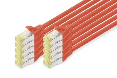 Digitus DK-1644-A-020-R-10 RJ45 omrežni kabel\, Patch kabel CAT 6a S/FTP 2.00 m rdeča  1 kos