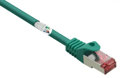 Renkforce RF-5372558 RJ45 omrežni kabel\, Patch kabel CAT 6 S/FTP 3.00 m zelena z zaščitnim zapornim zatičem\, pozlačeni konektorji\, ognjevaren 1 kos