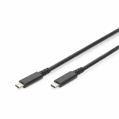 Digitus USB kabel USB 3.2 gen. 2 (USB 3.1 gen. 2), USB 3.2 gen. 2x2, USB 3.2 gen. 1 (USB 3.0) USB-C, USB-C vtič 0.8 m črna prilagodljiv, zaščiten, z U
