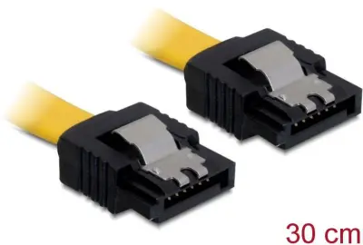 Delock trdi disk priključni kabel [1x 7-polni ženski konektor SATA - 1x 7-polni ženski konektor SATA] 0.30 m rumena