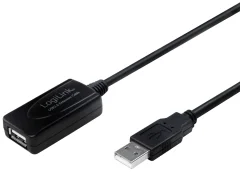 LogiLink USB kabel USB 2.0 USB-A vtič\, USB-A vtičnica 20.00 m črna  UA0146