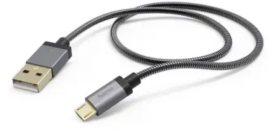 Hama USB kabel USB 2.0 USB-A vtič\, USB-mikro-B vtič 1.50 m antracitna  00173625