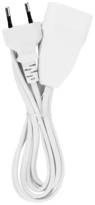 REV 00128010 tok podaljšek  2.5 A bela 2 m H03VV-F 2X 0\,75 mm²