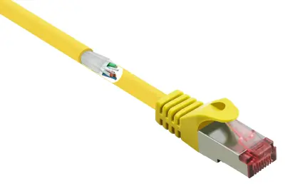 Renkforce RF-5276304 RJ45 omrežni kabel\, Patch kabel CAT 6 S/FTP 5.00 m rumena z zaščitnim zapornim zatičem\, pozlačeni konektorji\, ognjevaren 1 kos