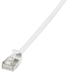 LogiLink CQ9066S RJ45 omrežni kabel CAT6a U/FTP 3 m modra izjemno tanek, ognjevaren, prilagodljiv, zaščita iz folije, brez halogena, z zaščitnim zapor