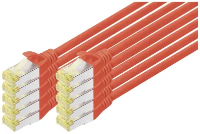 Digitus DK-1644-A-030-R-10 RJ45 omrežni kabel\, Patch kabel CAT 6a S/FTP 3.00 m rdeča  1 kos