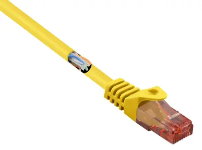 Renkforce RF-5370038 RJ45 omrežni kabel\, Patch kabel CAT 6 U/UTP 10.00 m rumena z zaščitnim zapornim zatičem\, brez halogena 1 kos