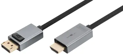 Digitus HDMI priključni kabel HDMI-A  vtič 3 m črna DB-340202-030-S #####4K UHD\, trojno oklopljen\, prilagodljiv\, brez halogena HDMI kabel
