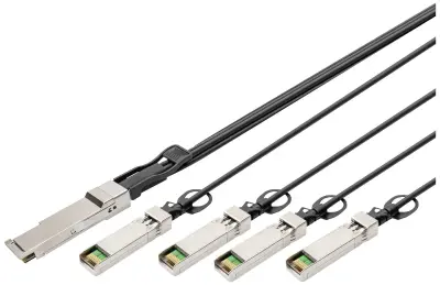 Digitus DN-81321 steklena vlakna / SFP+ optična vlakna, računalnik priključni kabel [1x QSFP+ - 4x SFP+]   1 m