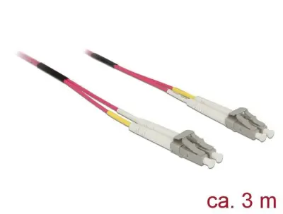 Delock 84642 steklena vlakna optična vlakna priključni kabel [1x LC-vtič - 1x LC-vtič] 50/125 µ Multimode OM4 3.00 m