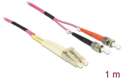 Delock 84685 steklena vlakna optična vlakna priključni kabel [1x LC-vtič - 1x ST-vtič] 50/125 µ Multimode OM4 1.00 m