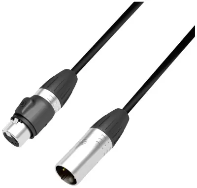 Adam Hall 4 STAR DGH 0500 IP65 DMX XLR priklučni konektor [1x moški konektor XLR 5-polni - 1x ženski konektor XLR 5-polni] 5 m črna