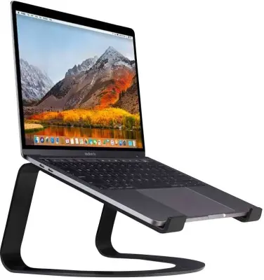 Dvanajst aluminijastih stojal South Curve za MacBook, prenosnike, mat črna Twelve South Curve stojalo za prenosni računalnik