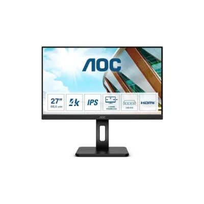 Monitor AOC 68,6 cm (27,0") U27P2CA 3840x2160 IPS 4ms 2xHDMI2.0 DisplayPort USB-C 65W 4xUSB3.2 Pivot  3H sRGB112%