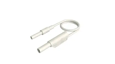 SKS Hirschmann MAL S WS-B 100/2\,5  ws varnostni merilni kabel 4 mm varnostna vtičnica 4 mm varnostni vtič\, z možnostjo zlaganja 100 cm bela 1 kos