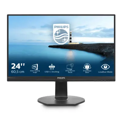 Monitor Philips 60,5 cm (23,8") 241B7QUPBEB 1920x1080 IPS 5ms VGA HDMI DisplayPort 2xUSB3.0 Pivot Zvočniki  sRGB RJ45