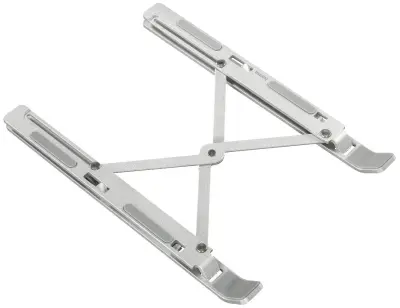 Aluminijasto stojalo za prenosnike, zložljivo, nagibno, do 40 cm (15,6;quot,), srebrno Hama Aluminium stojalo za prenosni računalnik nastavljiv po viš