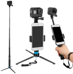 Selfie palica in stojalo za športno kamero in telefon