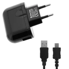 Bluestar USB 2A polnilec za pametne telefone, tablice, mikro-USB kabel, črn