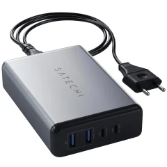 Satechi Omrežni polnilec 108 W 2 USB C Power Delivery 2 USB, omrežni kabel - siv