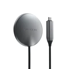 Polnilnik za iPhone MagSafe 7,5 W, magnetno polnjenje z 1,5 m kabla USB-C, Satechi - siva/bela