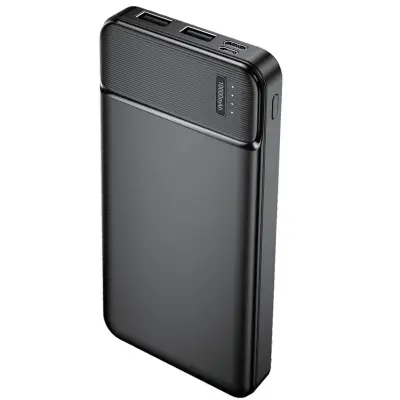 Zunanja baterija 10000 mAh, 2 vhoda USB 2.4A, vhod Micro-USB in USB-C, Maxlife - crna