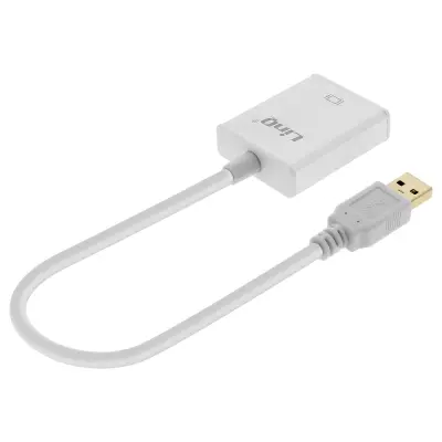 LinQ USB 3.0 v HDMI ženski v Full HD video adapter srebrne barve