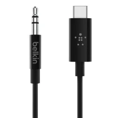 Visokokakovosten zvocni kabel USB-C do 3,5 mm prikljucka 90 cm, Belkin - crn