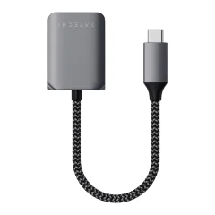 Satechi USB tip C v USB-C moški avdio prikljucek adapter, izjemno odporen kabel - srebrn