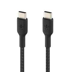 Kabel USB-C v USB-C, pleten iz najlona, serija BOOST?CHARGE proizvajalca Belkin, 1 m - crn
