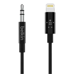 Visokokakovosten zvocni kabel iPhone Lightning MFi do 3,5 mm prikljucka 1,8 m, Belkin - crn