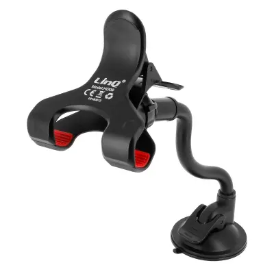 LinQ avtomobilski nosilec, vrtljiv, nastavljiv prisesek, 360° prilagodljiva roka, črna