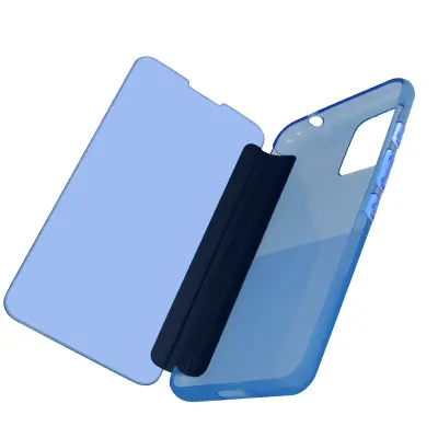Ovitek za Wiko Y62 Translucent Window in Touch Wiko Easy Folio temno moder
