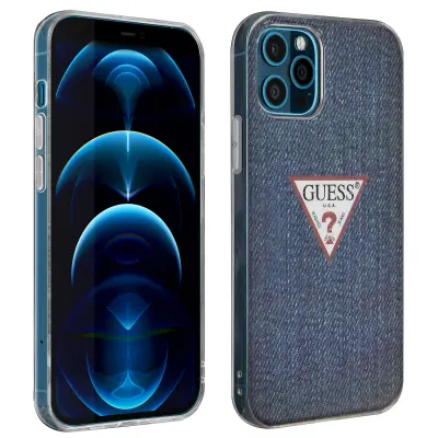 Ovitek za iPhone 12 Pro Max Effect Denim Guess Jeans Series Jeans Dark Blue