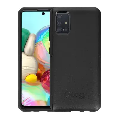 Zadnji ovitek za Samsung Galaxy A71 Rigid Beveled Edges Commuter OtterBox - črn